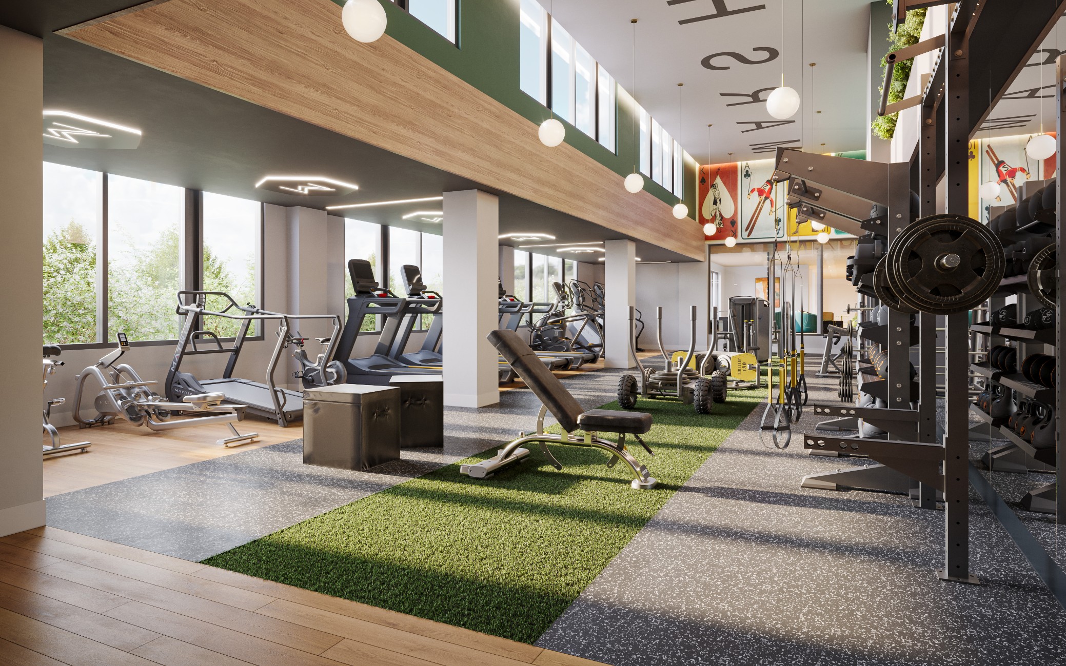 State of the art fitness center at The Marshall Binghamton