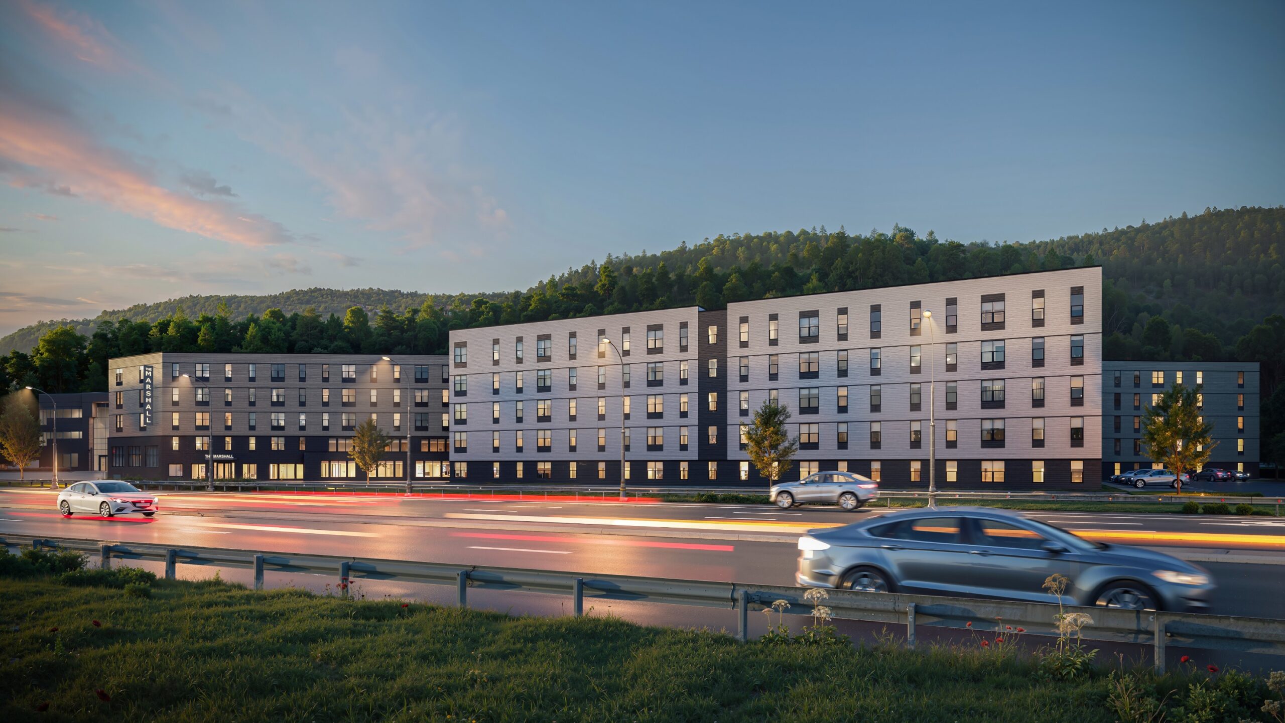 Streetview exterior rendering of The Marshall Binghamton